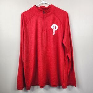 Majestic Philadelphia Phillies Bryce Harper LS 1/4 Zip Lightweight Pullover XL